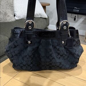 Coach Black Monogram Shoulder Bag